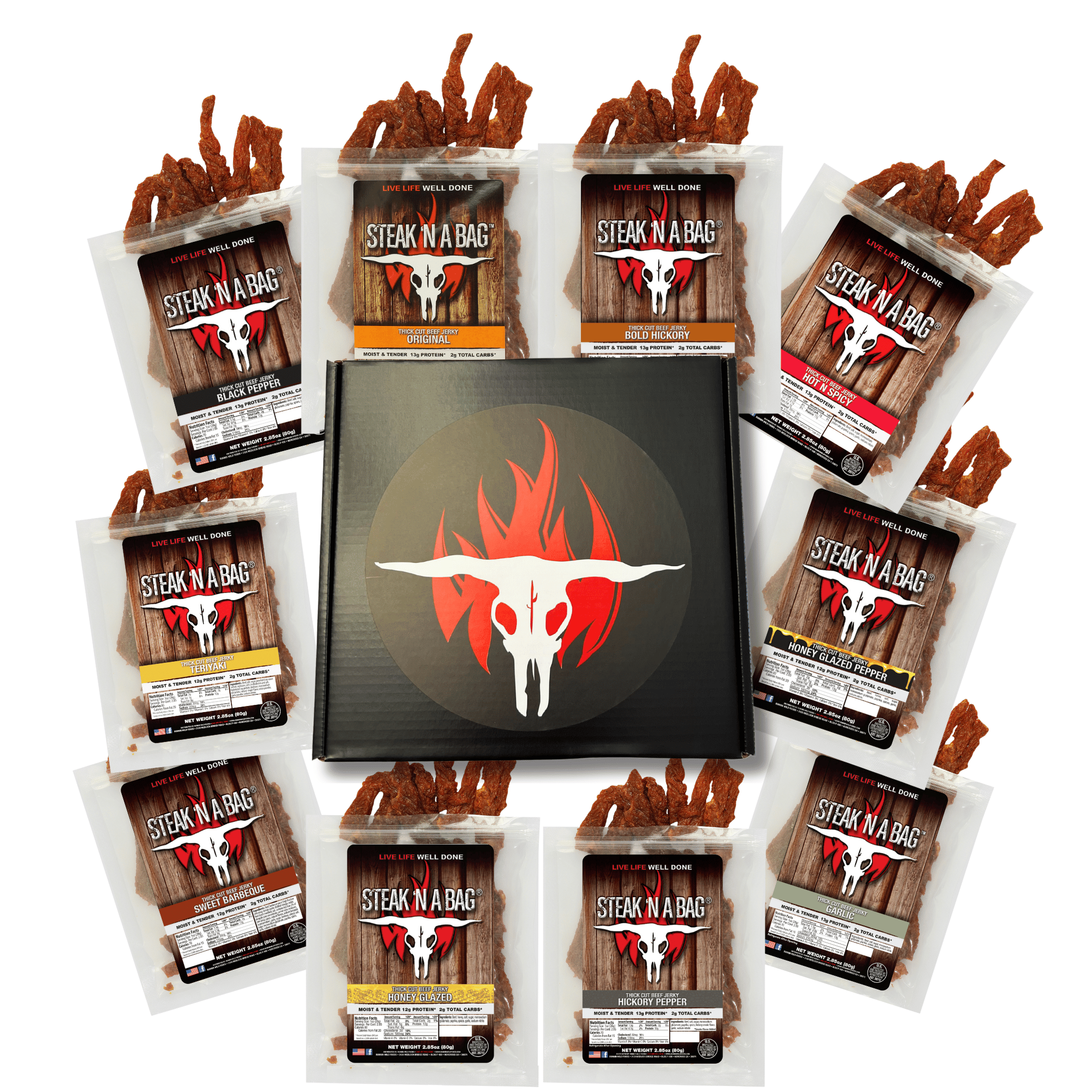 Beef Jerky Lovers Variety Pack Jerky GiftBox Runnin Wild Foods