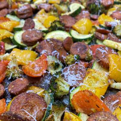 Baked Veggies and Sausage