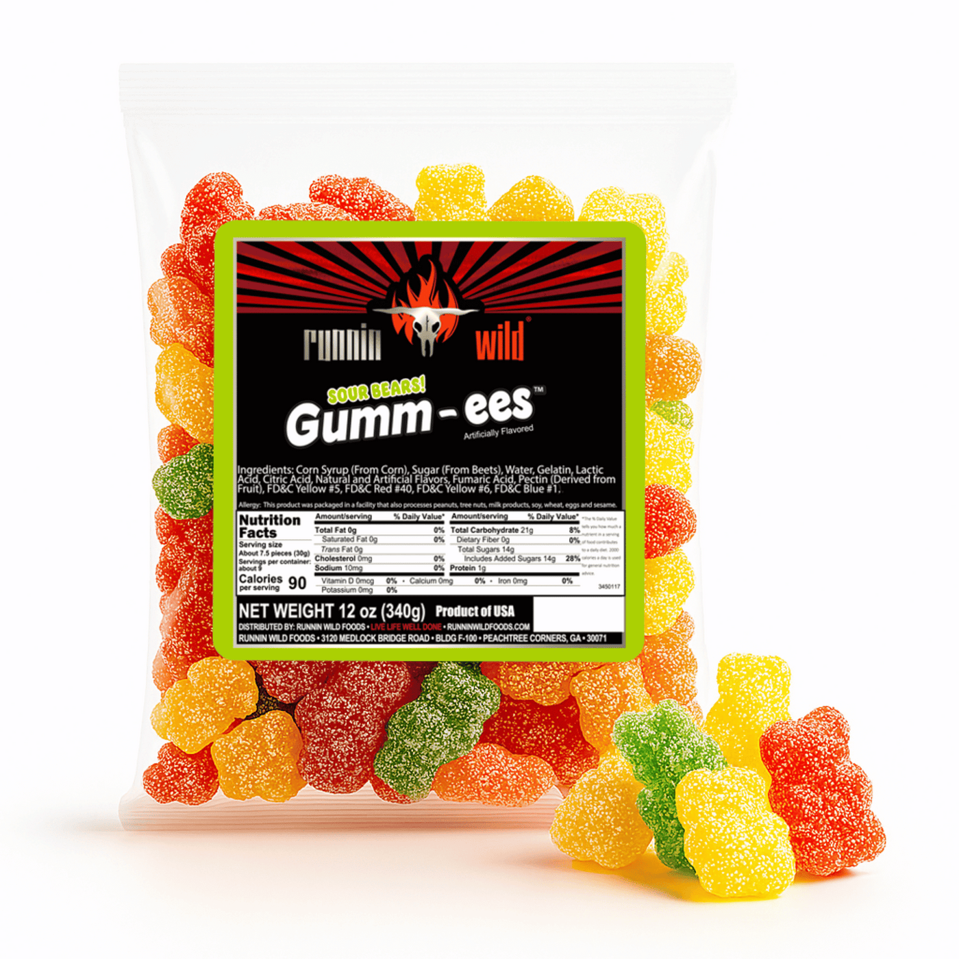Sour gummy bear candy