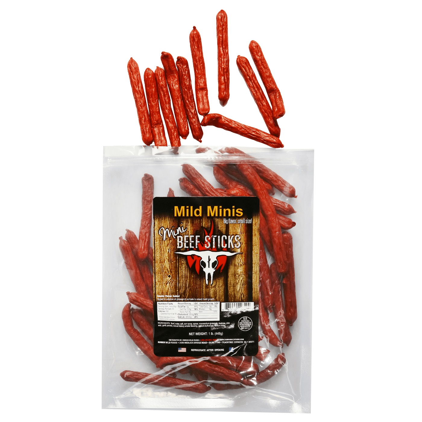 1 LB Mini Beef Sticks - Runnin Wild Foods