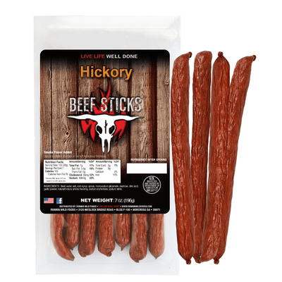 7oz Hickory Beef Sticks - Runnin Wild Foods