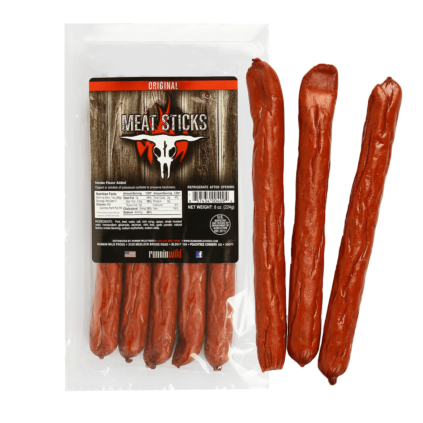 8oz Original Meat Sticks - Runnin Wild Foods