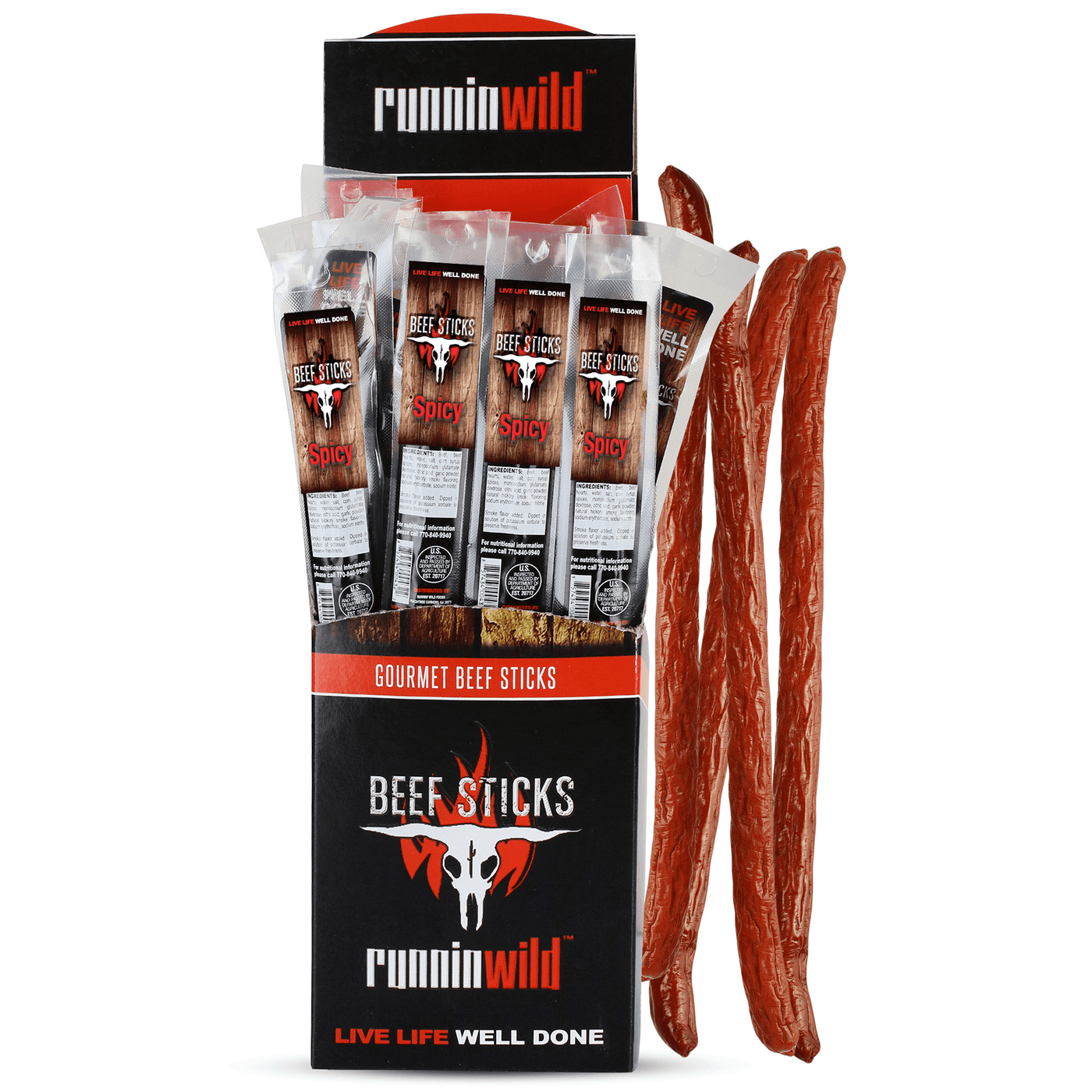 Spicy Beef Sticks - Runnin Wild Foods